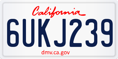 CA license plate 6UKJ239