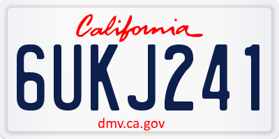 CA license plate 6UKJ241