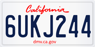 CA license plate 6UKJ244