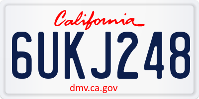 CA license plate 6UKJ248