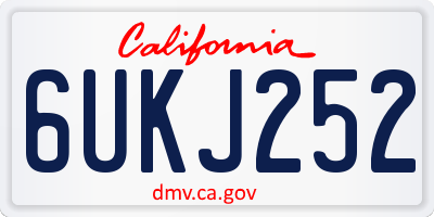 CA license plate 6UKJ252