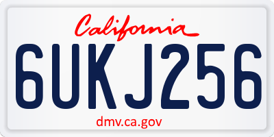 CA license plate 6UKJ256