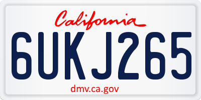 CA license plate 6UKJ265