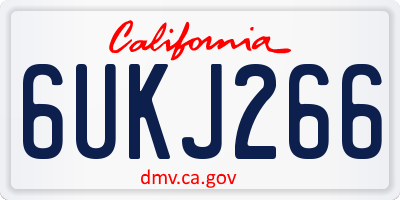 CA license plate 6UKJ266