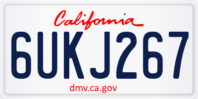 CA license plate 6UKJ267