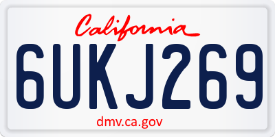 CA license plate 6UKJ269
