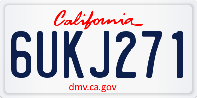 CA license plate 6UKJ271