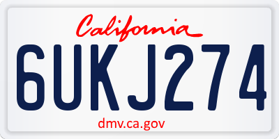 CA license plate 6UKJ274