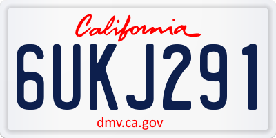 CA license plate 6UKJ291