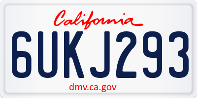 CA license plate 6UKJ293