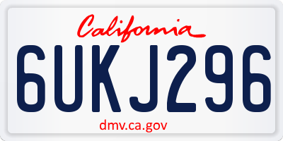 CA license plate 6UKJ296