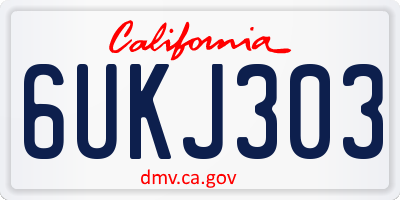 CA license plate 6UKJ303