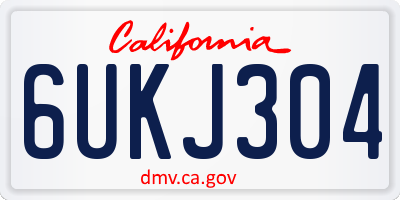 CA license plate 6UKJ304