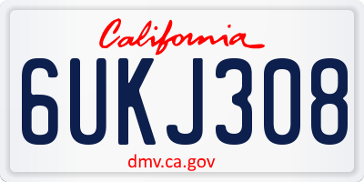 CA license plate 6UKJ308