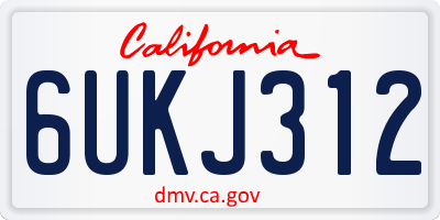 CA license plate 6UKJ312
