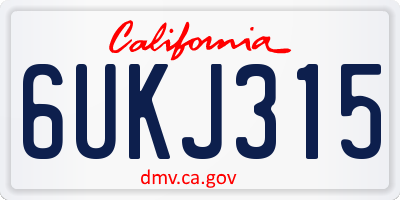 CA license plate 6UKJ315