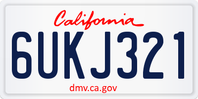 CA license plate 6UKJ321