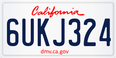 CA license plate 6UKJ324