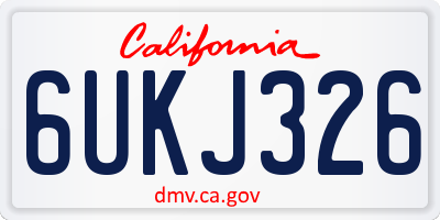 CA license plate 6UKJ326