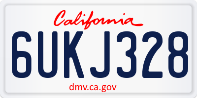 CA license plate 6UKJ328