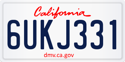 CA license plate 6UKJ331