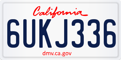 CA license plate 6UKJ336