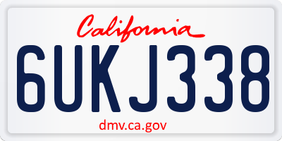 CA license plate 6UKJ338