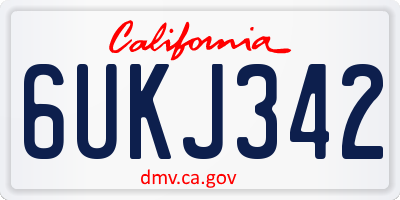 CA license plate 6UKJ342