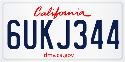 CA license plate 6UKJ344