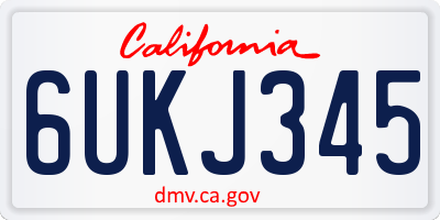 CA license plate 6UKJ345