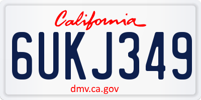 CA license plate 6UKJ349