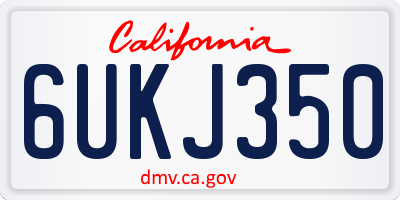 CA license plate 6UKJ350