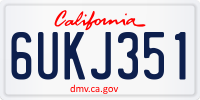 CA license plate 6UKJ351