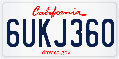 CA license plate 6UKJ360