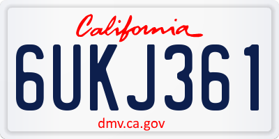 CA license plate 6UKJ361