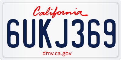 CA license plate 6UKJ369