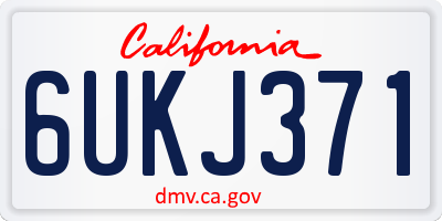 CA license plate 6UKJ371