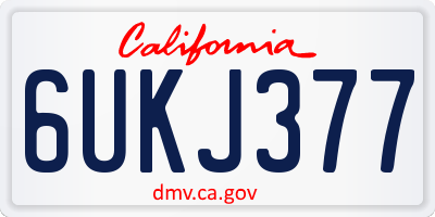 CA license plate 6UKJ377