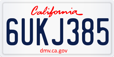 CA license plate 6UKJ385