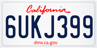 CA license plate 6UKJ399