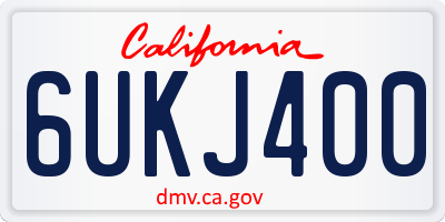 CA license plate 6UKJ400