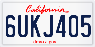 CA license plate 6UKJ405