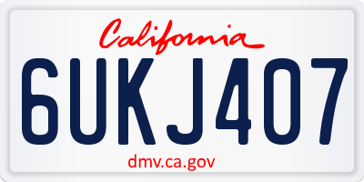 CA license plate 6UKJ407