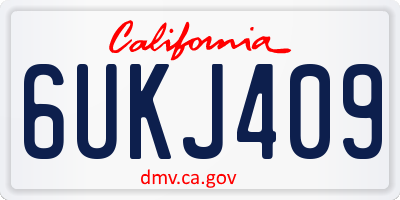 CA license plate 6UKJ409