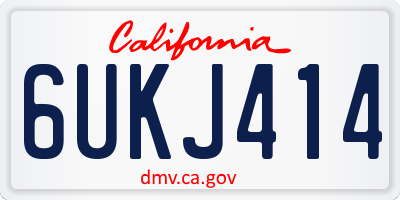 CA license plate 6UKJ414