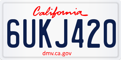 CA license plate 6UKJ420