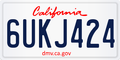 CA license plate 6UKJ424