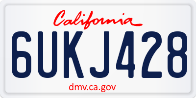 CA license plate 6UKJ428