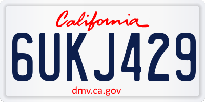 CA license plate 6UKJ429
