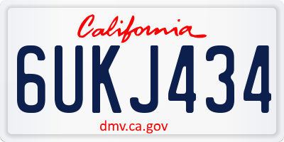 CA license plate 6UKJ434